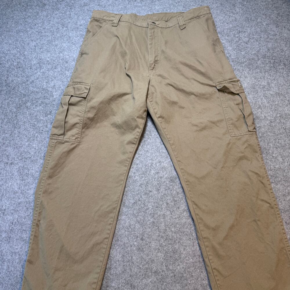 Wrangler Legacy Men's Cargo Pants 38x30 Relaxed Straight Khaki 100% Cotton